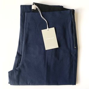 Everlane Side Zip Stretch Cotton Work Pant in Navy, Size 14, NWT